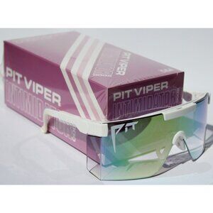 PIT VIPER The Miami Nights Intimidator 2000 Sunglasses White/Pink Fade Clear NEW